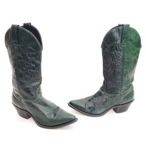 Vittorio Ricci Vintage Green Western Boots Size 8M